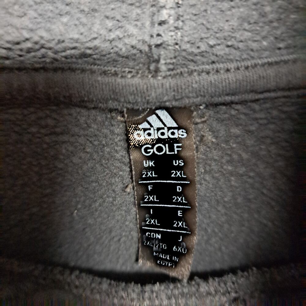 Adidas Golf Men's Hoodie Sweatshirt 2XL Black Pullover Logo Distressed Print Egy - Picture 3 of 9